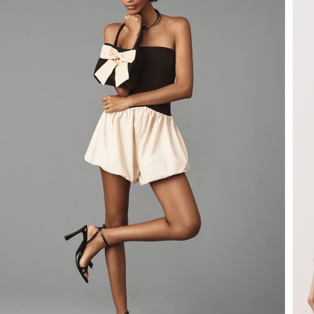 Anthropology, Maeve High Waist Cream romper